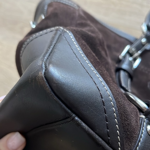 Coach East Gallery shoulder bag in suede leather, brown, Y2K, boho - Picture 15 of 17